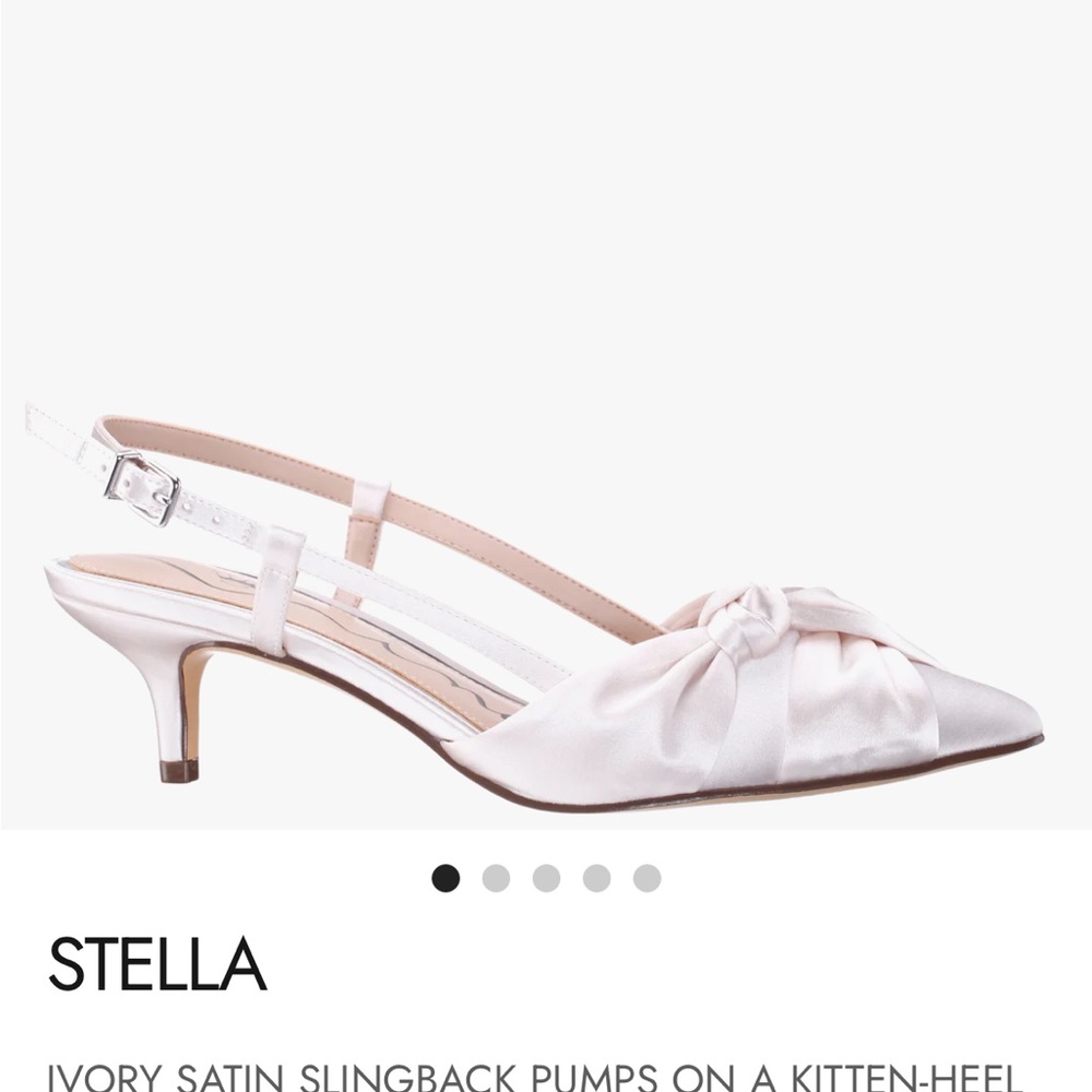 Nina Ivory Satin Slingback Heels